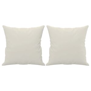 vidaXL Zierkissen 2 Stk. Creme 40x40 cm Samt