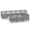 vidaXL 10-tlg. Garten-Lounge-Set Grau Massivholz Kiefer