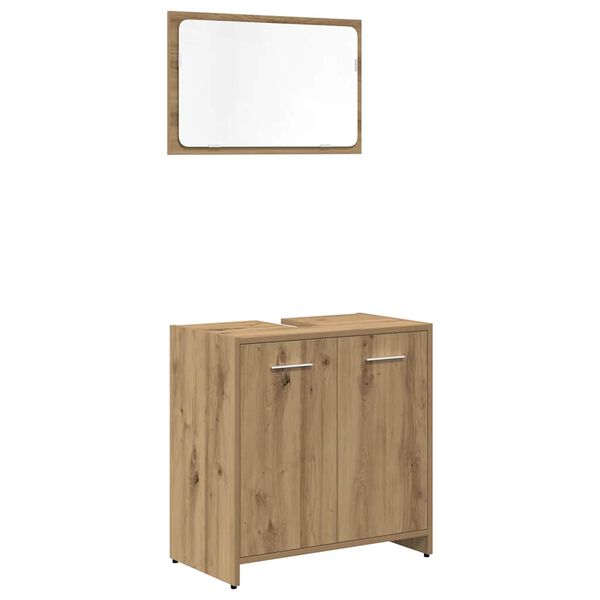 vidaXL 3-tlg. Badm&ouml;bel-Set Artisan-Eiche Holzwerkstoff
