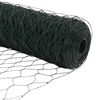 vidaXL Zaunpfosten Gr&uuml;n 25 x 0,8 m (50 mm Mesh) Stahl und PVC