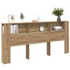 vidaXL Kopfteil Schrank mit Regal Artisan-Eiche 220 x 18,5 x 102,5 cm