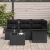 vidaXL Gartensofa-set mit Kissen 5 pcs Schwarz Poly-Rattan