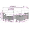 vidaXL Sofa Set mit Kissen 7 pcs Schwarz und Creme Poly-Rattan