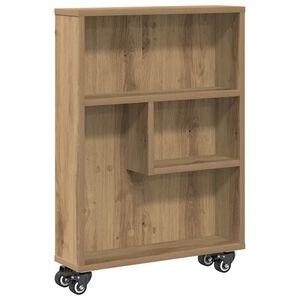 vidaXL Aufbewahrungswagen Schmal Artisan-Eiche 48x13x68 Holzwerkstoff
