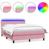 vidaXL Boxspringbett mit Matratze Rosa 140x220 cm Samt