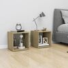 vidaXL TV-Schrank Wei&szlig; und Sonoma-Eiche 37x35x37 cm Holzwerkstoff