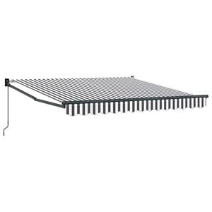 vidaXL Markise Einziehbar Anthrazit und Wei&szlig; 3x2,5 m Stoff & Aluminium