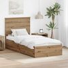 vidaXL Bettrahmen Artisan-Eiche 100 x 200 cm Holzwerkstoff