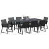 vidaXL Garten Essgruppe 9 pcs Schwarz Poly-Rattan