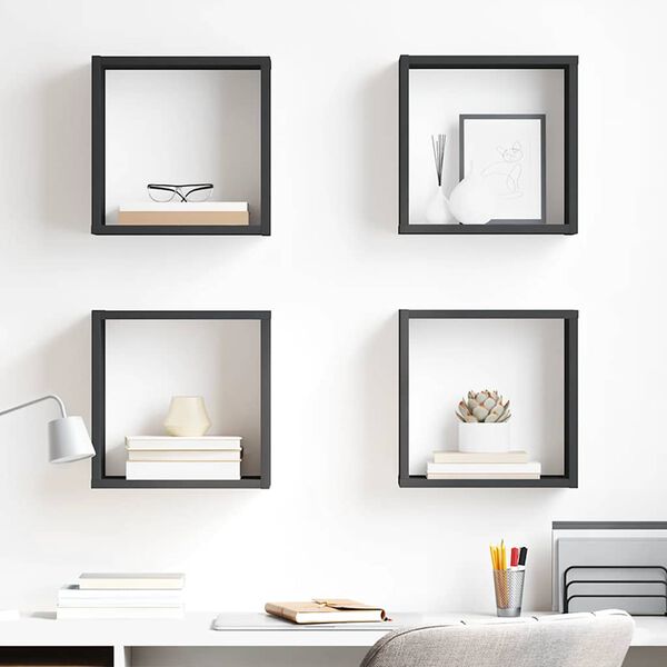 vidaXL W&uuml;rfelregale 4 Stk. Grau 30x15x30 cm