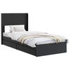 vidaXL Bettgestell mit Stauraum und Kopfteil Schwarz 75 x 190 cm
