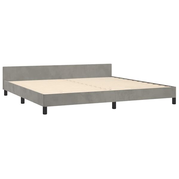 vidaXL Bettgestell ohne Matratze Hellgrau 200x200 cm Samt