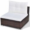 vidaXL 10-tlg. Garten-Lounge-Set mit Auflagen Poly Rattan Braun