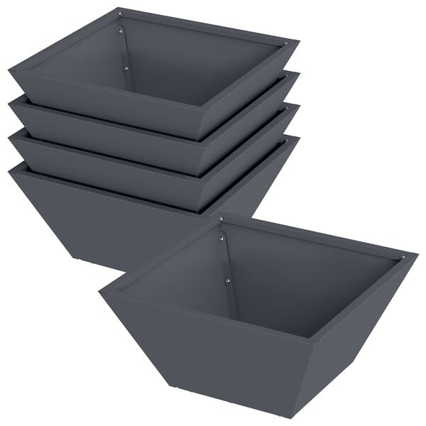vidaXL Garten-Pflanzgef&auml;&szlig; 5 pcs Anthrazit 35 x 35 x 15 cm