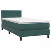 vidaXL Boxspringbett mit Matratze Dunkelgr&uuml;n 80x210 cm Samt