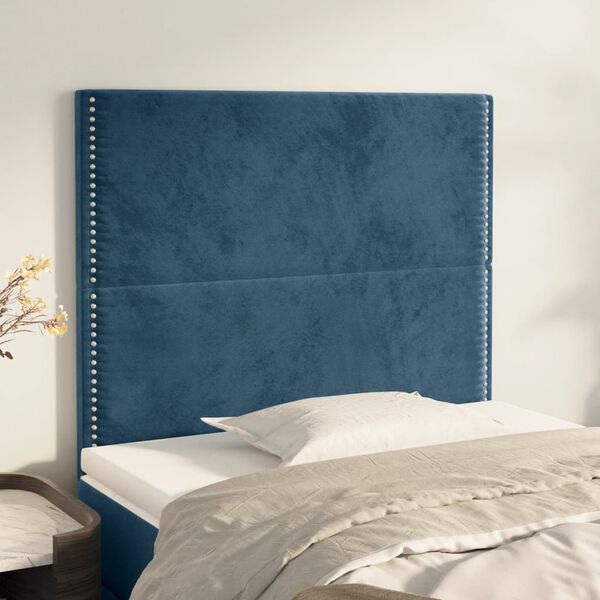 vidaXL Kopfteil Dunkelblau 100x5x118/128 cm Samt