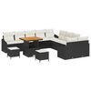 vidaXL Gartensofa-set mit Kissen 13 pcs Schwarz Poly-Rattan