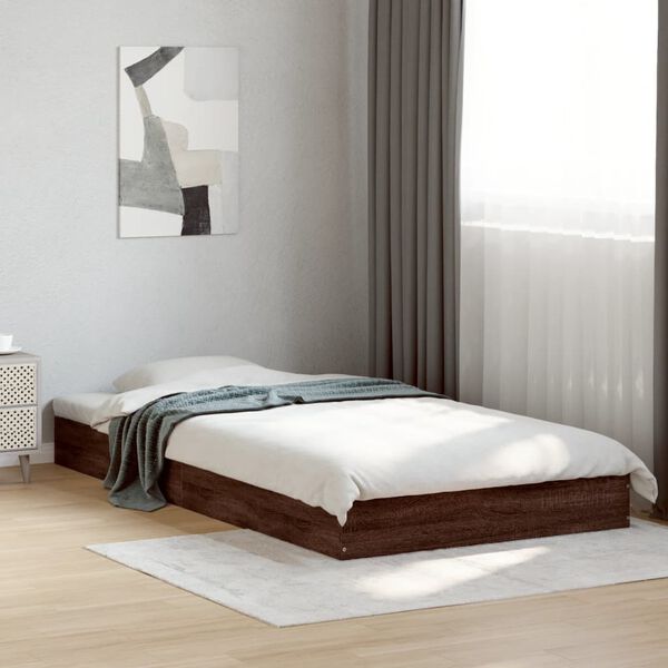 vidaXL Bettgestell ohne Matratze Braun Eiche 90x190 cm Holzwerkstoff
