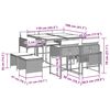 vidaXL 9-tlg. Garten-Essgruppe mit Kissen Grau Poly Rattan