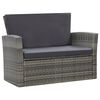 vidaXL 4-tlg. Garten-Lounge-Set mit Kissen Poly Rattan Grau