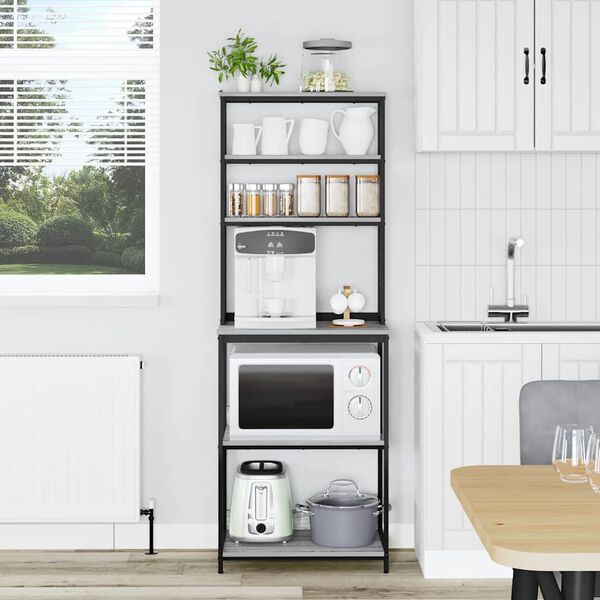 vidaXL Küchenregal Graues Sonoma 60 x 40 x 168 cm Holzwerkstoff