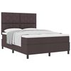 vidaXL Boxspringbett mit Kopfteil Dunkelbraun 140 x 200 cm Stoff