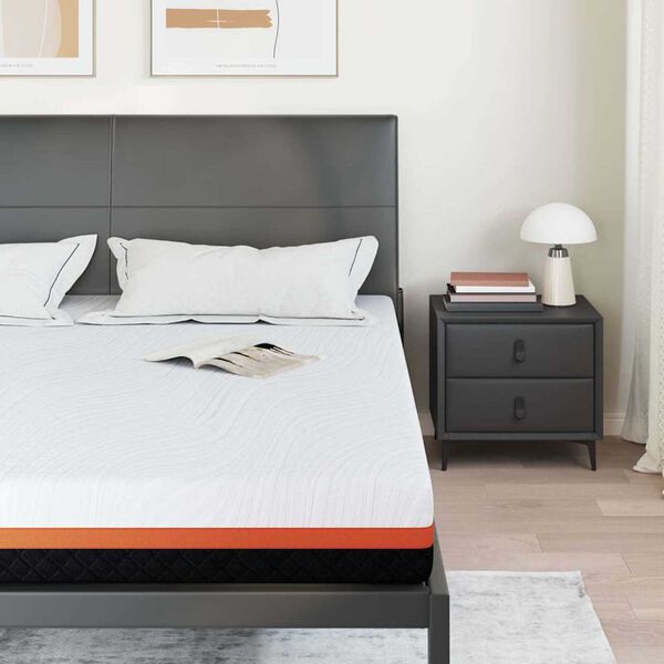 vidaXL Matratze Wei&szlig; und Schwarz 180 x 200 cm Gel-durchzogenes Schaum