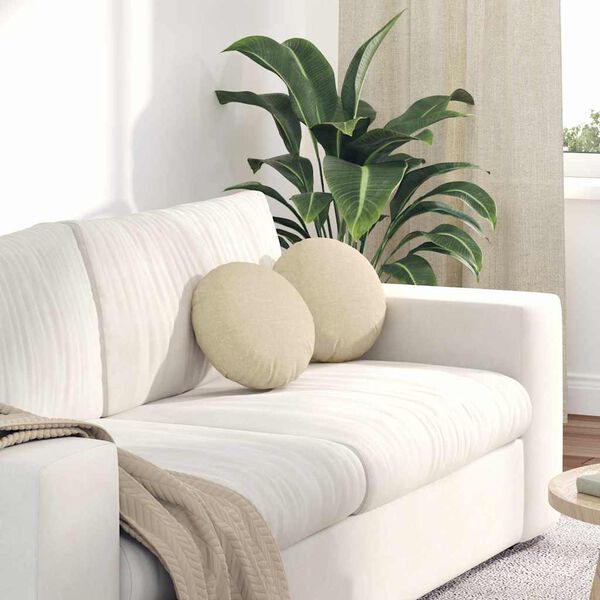vidaXL Sitzkissen 2 pcs Creme &Oslash;30 x 13 cm Stoff