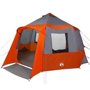 vidaXL Kabine Zelt 12-Personen 10 Personen Grau und Orange