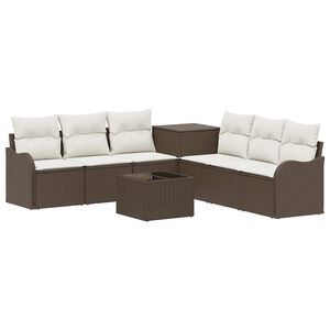 vidaXL Sofa Set 8 stk. Braun und Creme Wei&szlig; 55 x 55 x 37 cm
