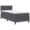 vidaXL Boxspringbett Dunkelgrau und Wei&szlig; 90 x 190 cm Cordstoff