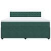 vidaXL Boxspringbett mit Matratze Dunkelgr&uuml;n 180x200 cm Samt