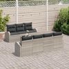 vidaXL Gartensofa-set Hellgrau 55 x 55 x 37 cm Poly-Rattan