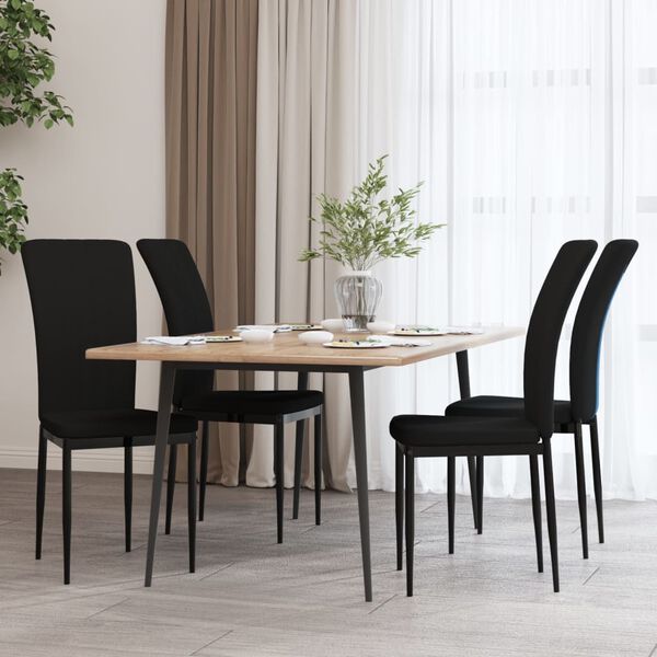 vidaXL Esszimmerst&uuml;hle 4 Stk. Schwarz Samt
