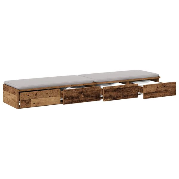 vidaXL Bettschubladen Altholz 135 x 36,5 x 16,5 cm Holzwerkstoff