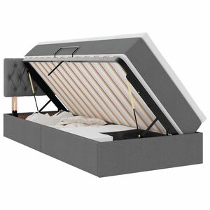 vidaXL Aufbewahrungsbett mit Matratze Dunkelgrau 90 x 200 cm Samt