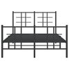 vidaXL Bettgestell mit Kopf- und Fu&szlig;teil Metall Schwarz 120x190 cm