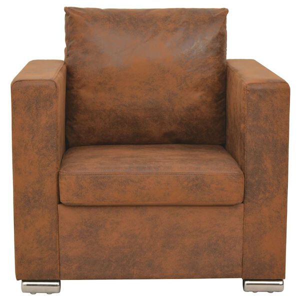 vidaXL Sessel Braun 82x73x82 cm Wildlederimitat