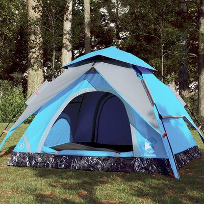 vidaXL Kuppel-Campingzelt 3 Personen Blau Quick Release