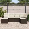 vidaXL Garten-Sofa-Set mit Kissen mit Speicher 6 pcs Braun und Creme