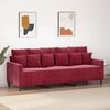 vidaXL 3-Sitzer-Sofa Weinrot 180 cm Samt