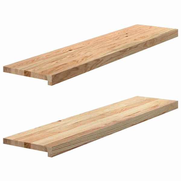 vidaXL Fensterb&auml;nke 2 Stk. Unbehandelt 110x25x2 cm Massivholz Eiche