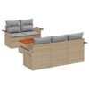 vidaXL Gartensofa-set 6 Stk. Beige Poly-Rattan