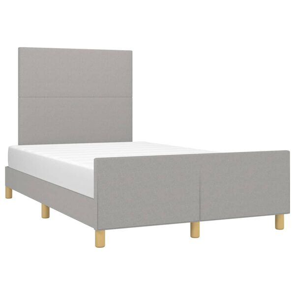 vidaXL Bettgestell ohne Matratze Hellgrau 120x200 cm Stoff