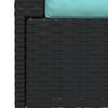 vidaXL 2-Sitzer-Sofa mit Kissen Schwarz Poly Rattan