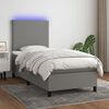 vidaXL Boxspringbett mit Matratze & LED Dunkelgrau 80x200 cm Stoff