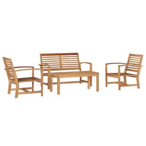vidaXL Gartensofa-set 4 stk. Natur Massives Teakholz