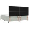 vidaXL LED Boxspringbett mit Matratze Hellgrau 200 x 200 cm Samt