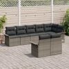 vidaXL Gartensofa-set mit Kissen 8 pcs Grau Poly-Rattan