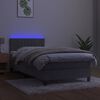 vidaXL Boxspringbett mit Matratze & LED Hellgrau 90x190 cm Samt